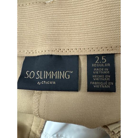 Chico's So Slimming Tan Zipper Button Closure Pants Size 14/2.5 Large - Picture 5 of 7
